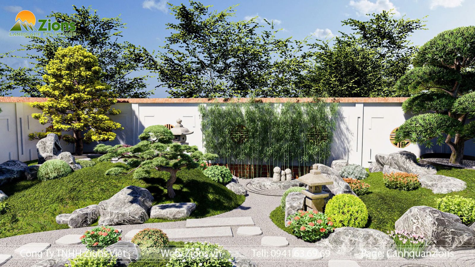 Thiết kế sân vườn Nhật Bản 600m2 tại Nghệ An | Zion's Design